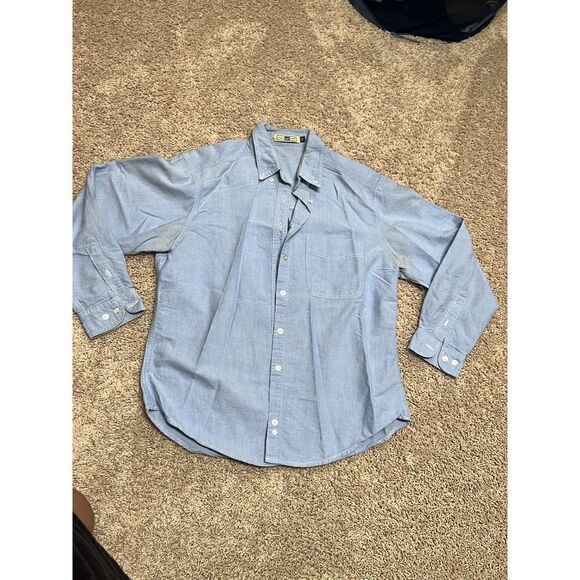 Lee Denim Blue Button-Down Collar Single-Pocket Long Sleeve Shirt M - Picture 1 of 2